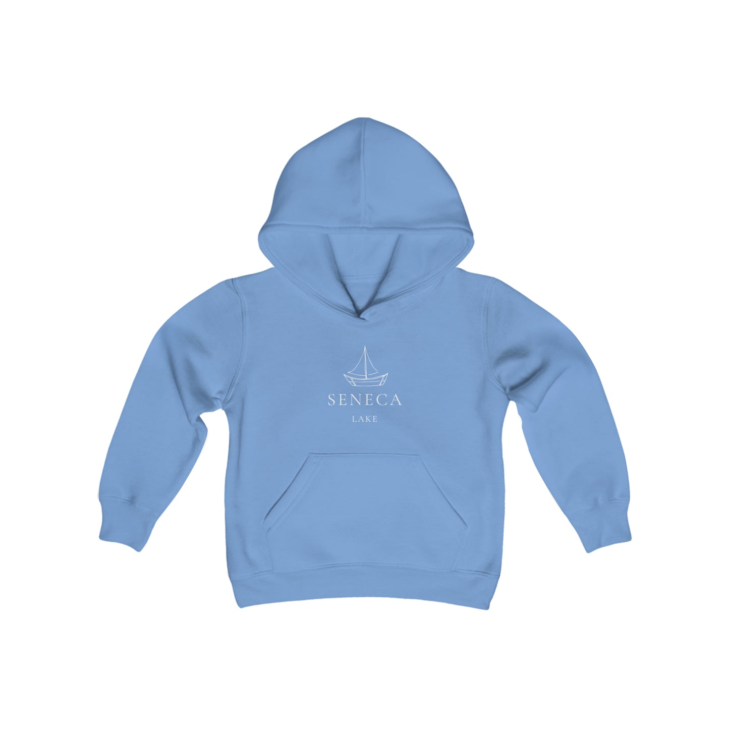 Seneca Lake Simple Sailboat Youth Hoodie