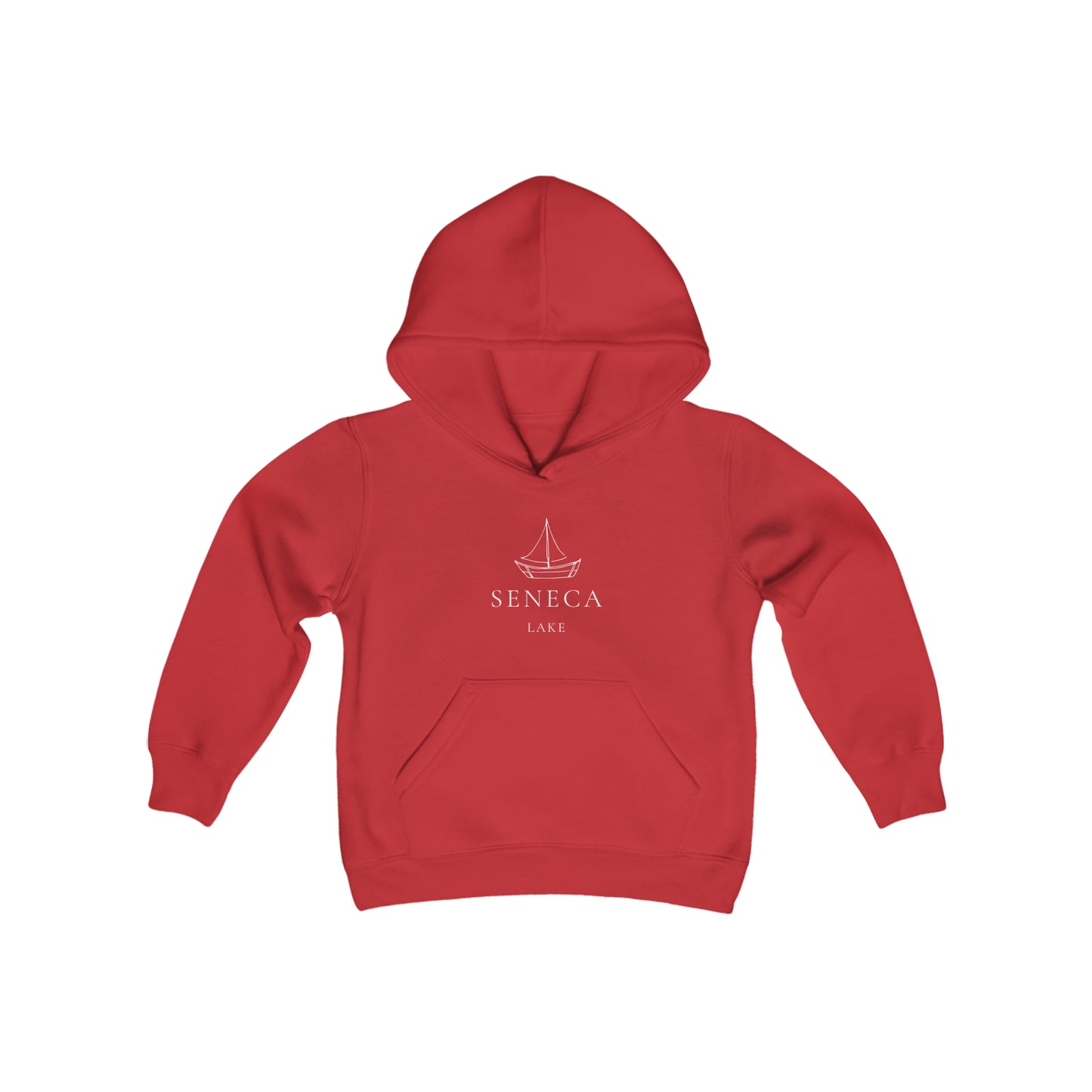 Seneca Lake Simple Sailboat Youth Hoodie