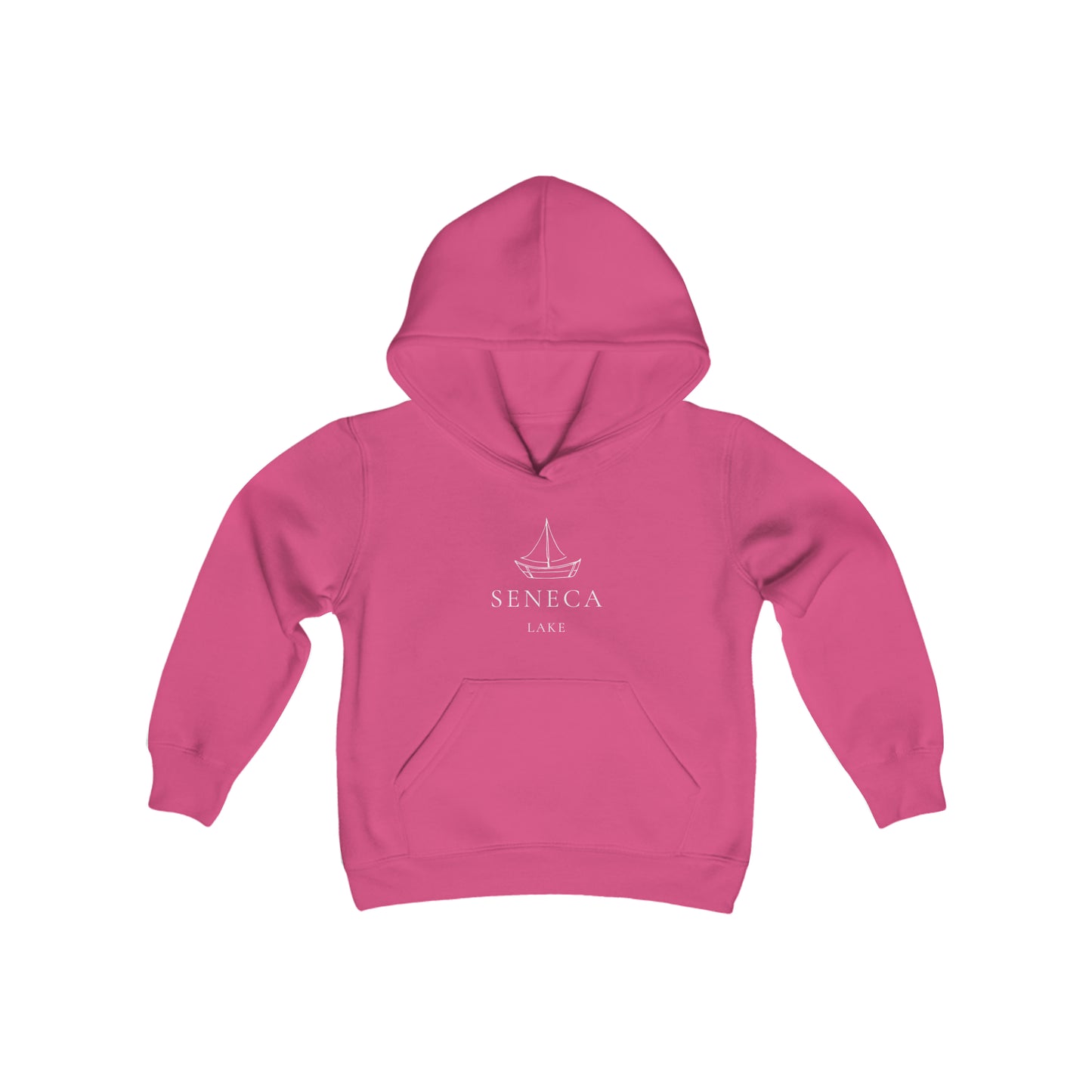 Seneca Lake Simple Sailboat Youth Hoodie