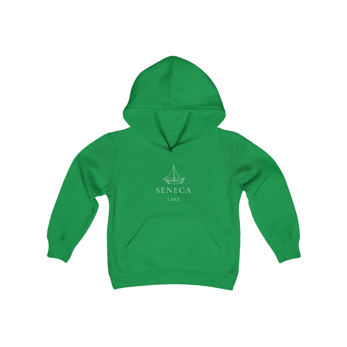 Seneca Lake Simple Sailboat Youth Hoodie