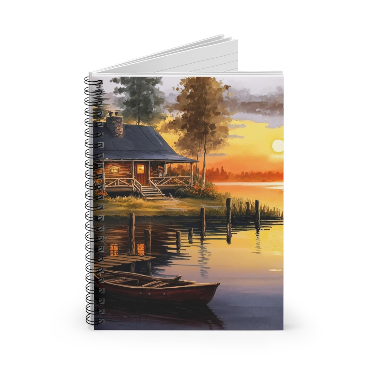 Log Cabin Reflections Spiral Notebook - Ruled Line