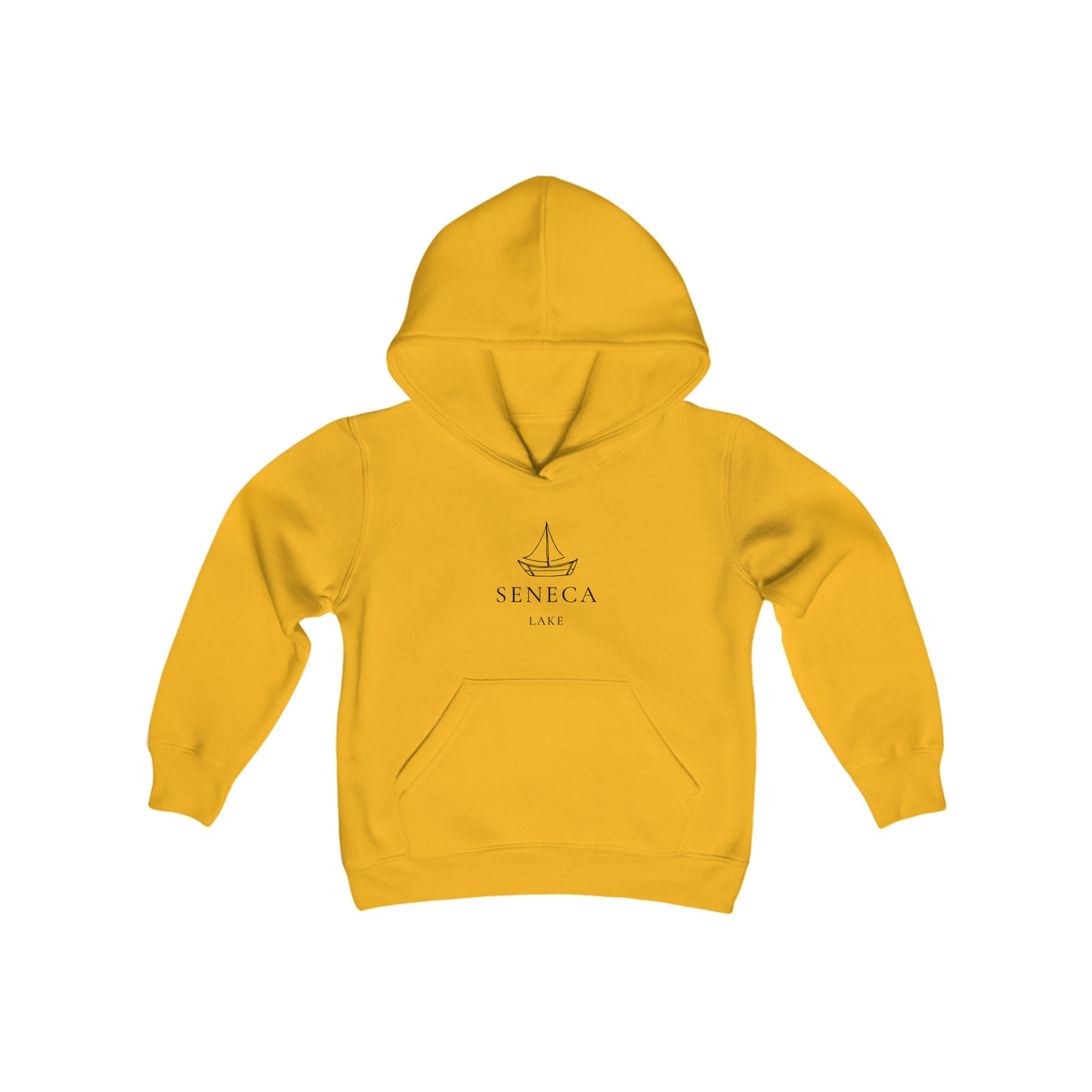 Seneca Lake Simple Sailboat Youth Hoodie