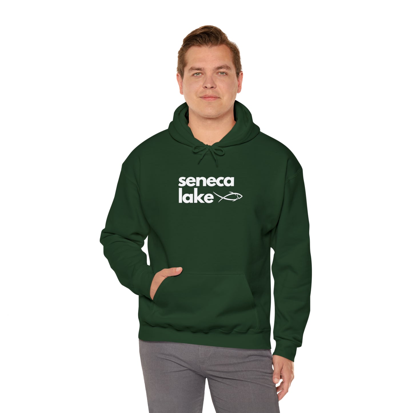 Seneca Lake Simple Fish Unisex Hoodie