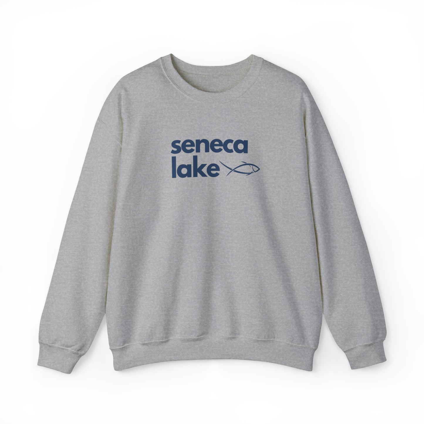 Seneca Lake Simple Fish Crewneck Sweatshirt