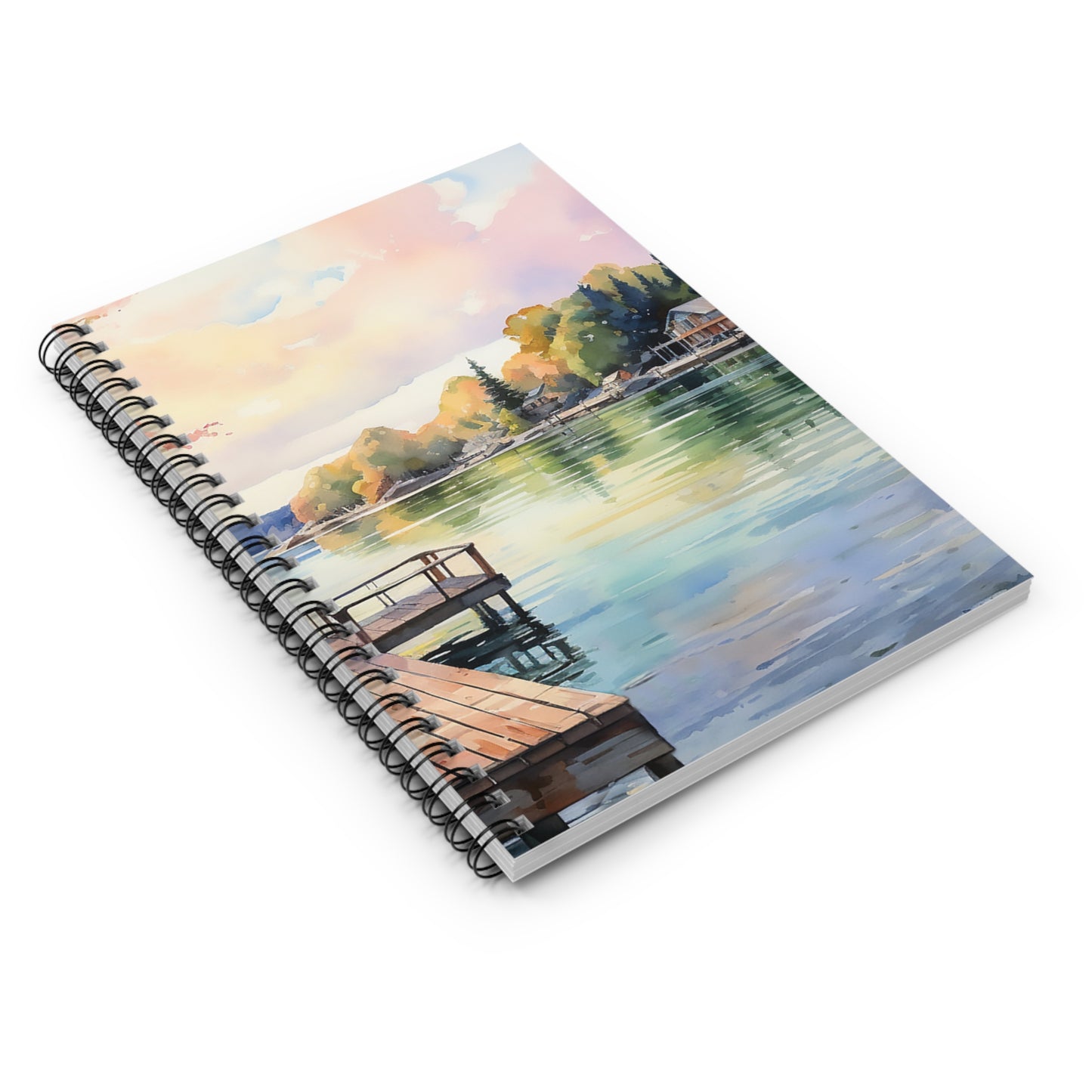 Lakeside Dreams: Journal of Tranquil Reflections Spiral Notebook - Ruled Line