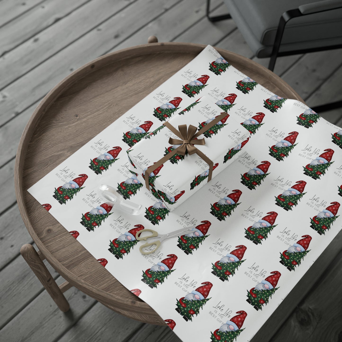 Christmas Wrapping Paper, Holiday Wrapping paper, Lake Life is the Best Life gift wrap