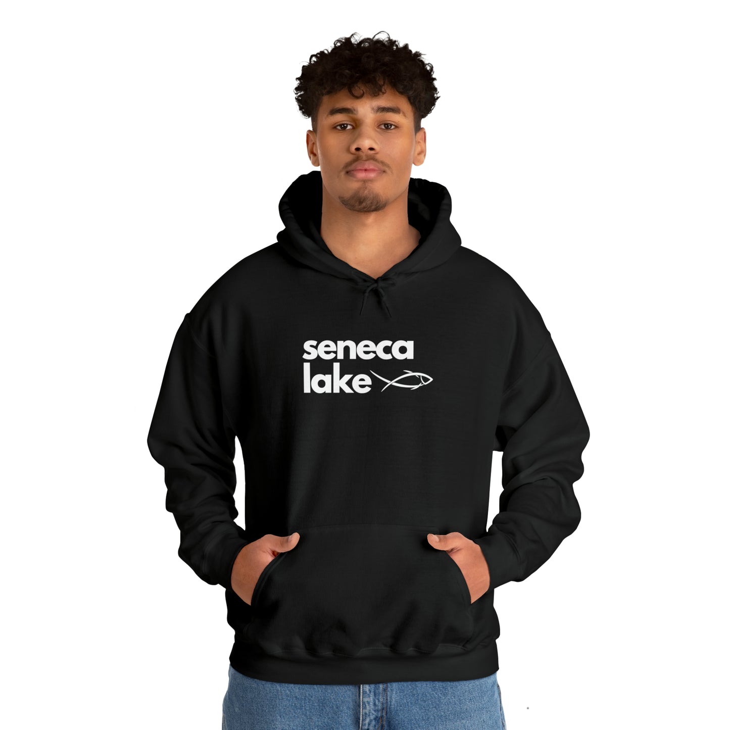 Seneca Lake Simple Fish Unisex Hoodie