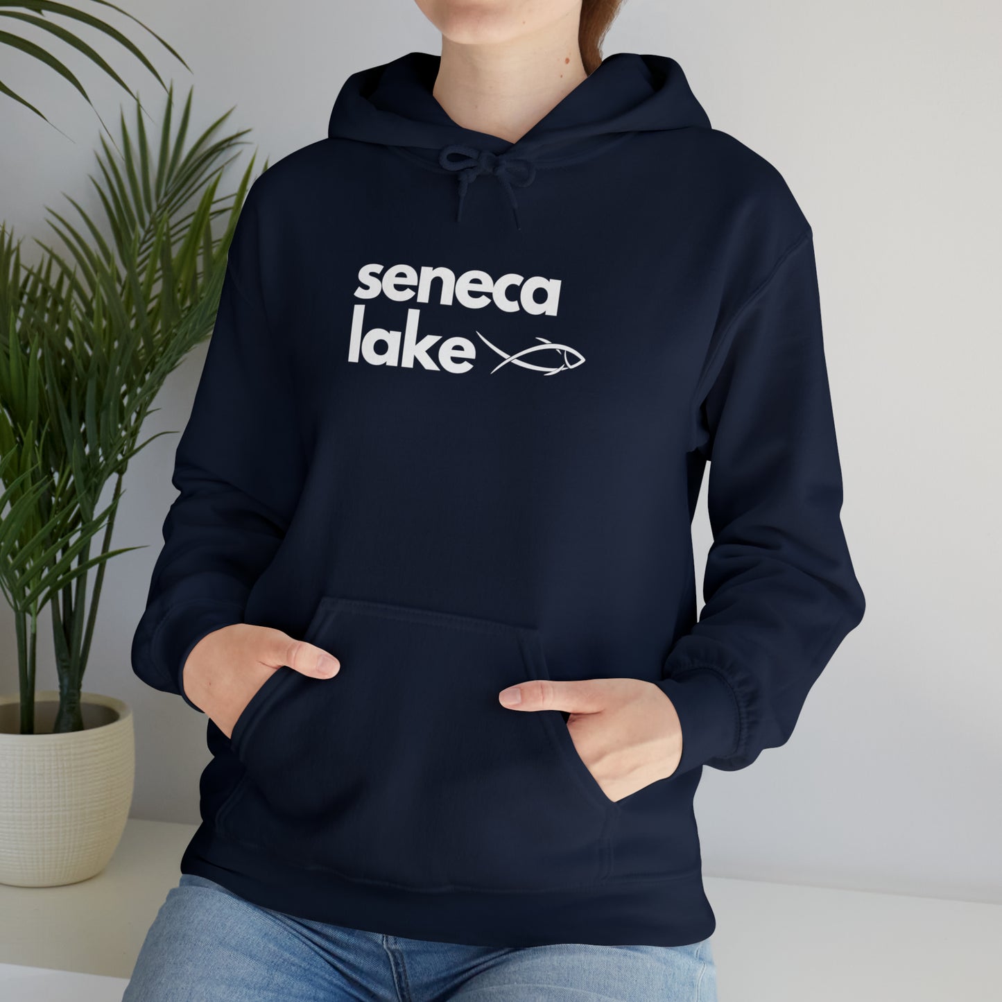 Seneca Lake Simple Fish Unisex Hoodie