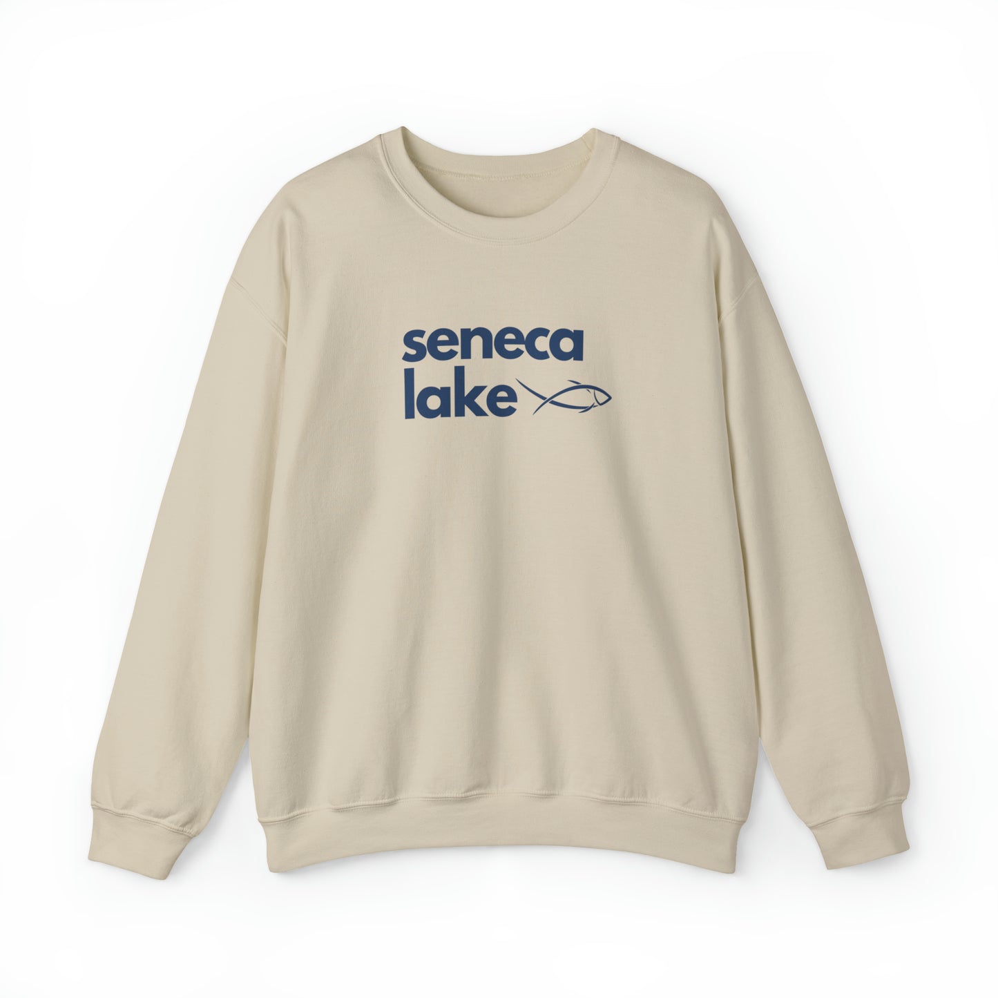 Seneca Lake Simple Fish Crewneck Sweatshirt