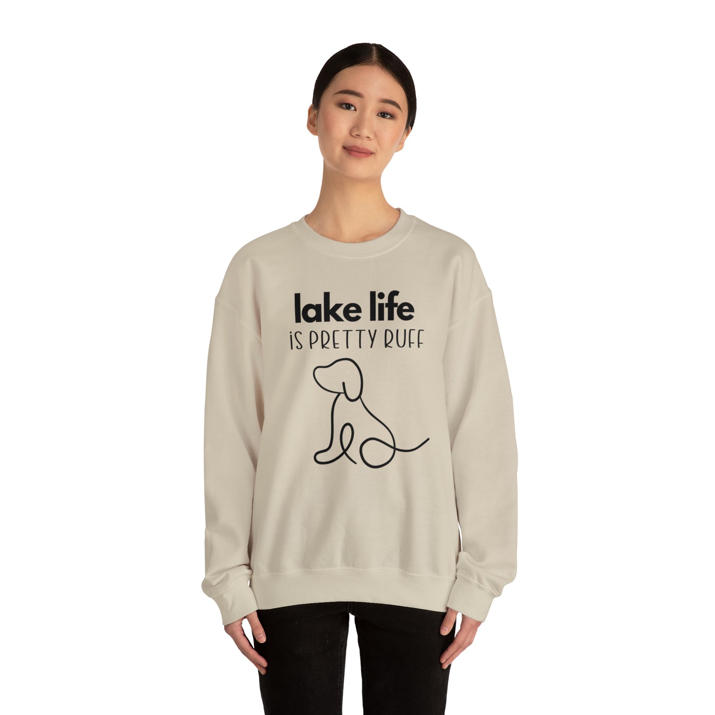 Lake Sweatshirt, Crewneck Sweatshirt, Lake life is Pretty Ruff, lake dog sweatshirt