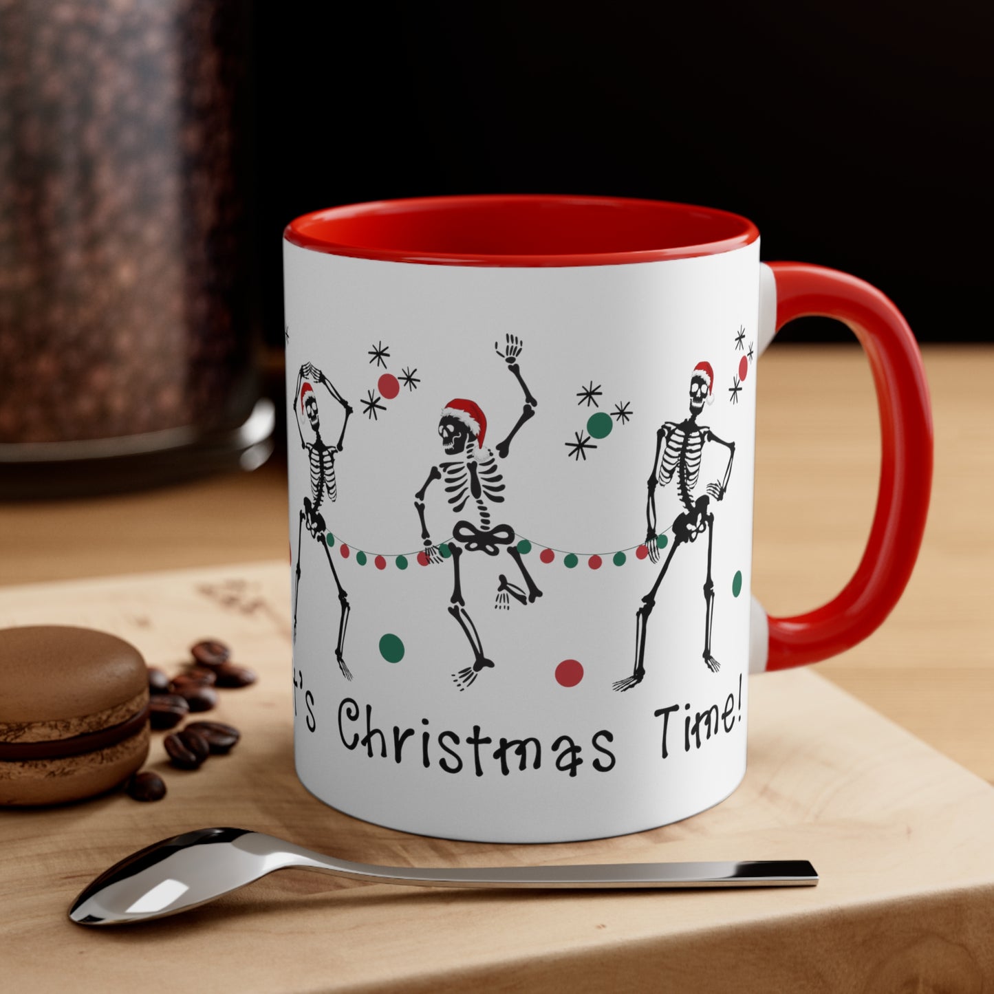 Christmas Mug, Dancing Skeletons interior accent Coffee Mug, 11oz coffee mug