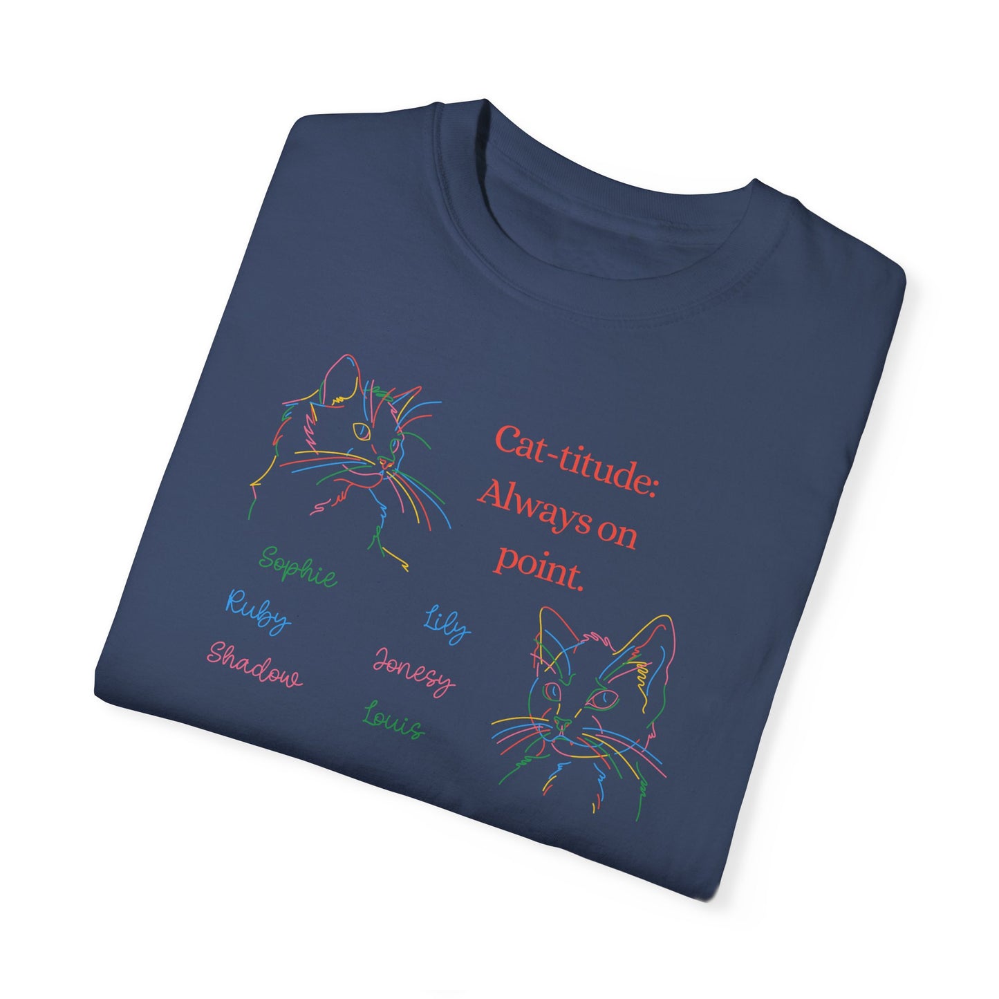 Colored Cats Unisex Garment-Dyed T-shirt