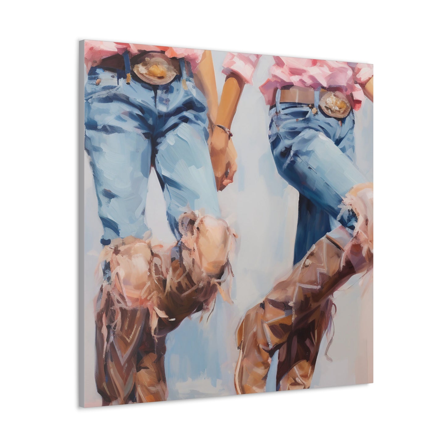 Coastal Cowgirl, Coastal Wall Decor, Cowgirl Companions: Sandy Strolls by the Sea canvas, various sizes