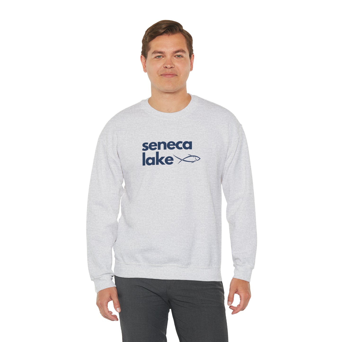 Seneca Lake Simple Fish Crewneck Sweatshirt