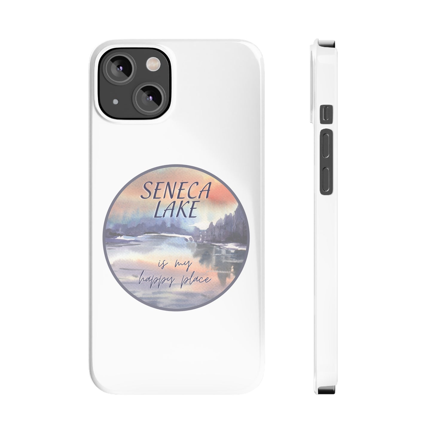 iPhone Slim Cases - Seneca Lake is My Happy Place watercolors