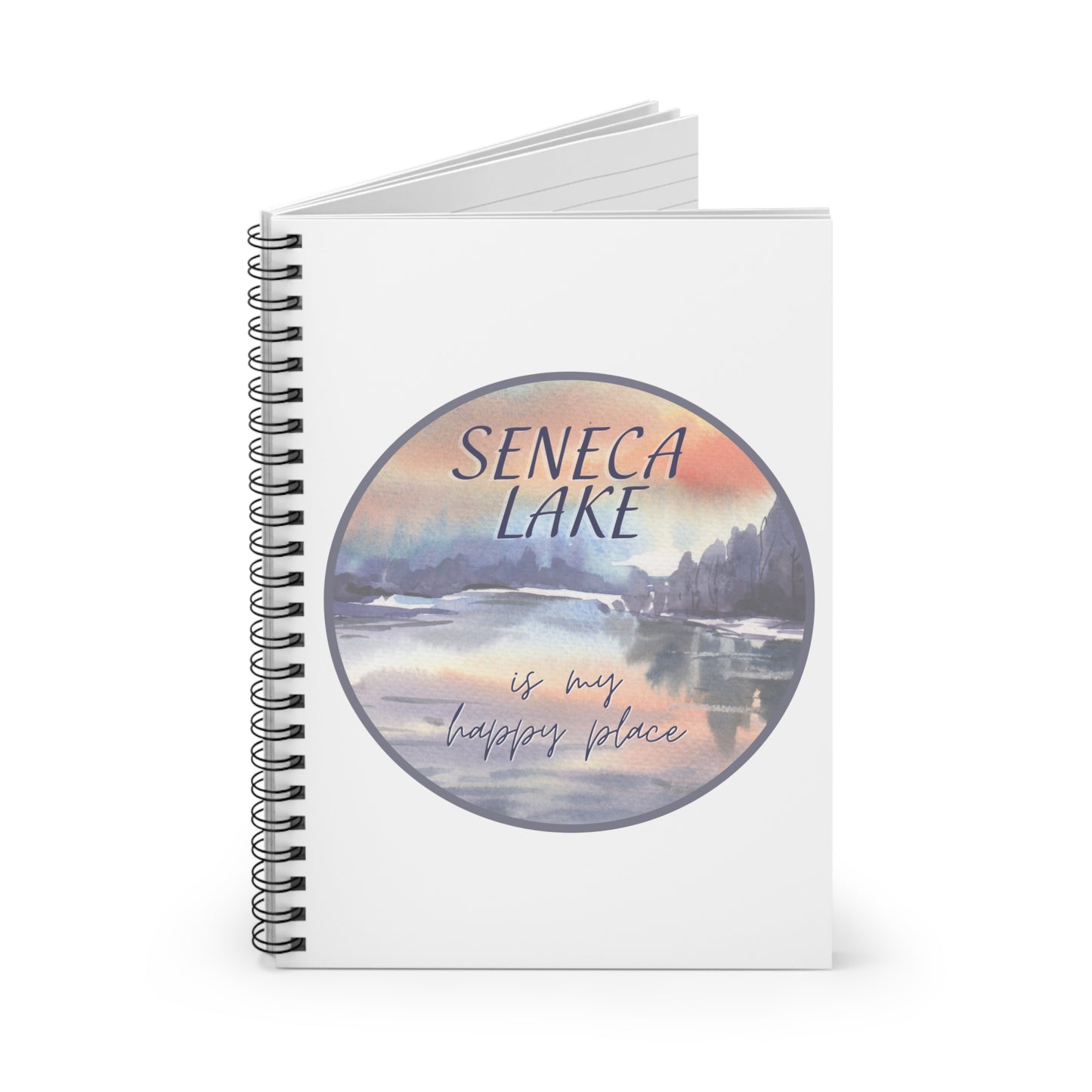 Spiral Notebook - Seneca Lake is My Happy Place watercolors