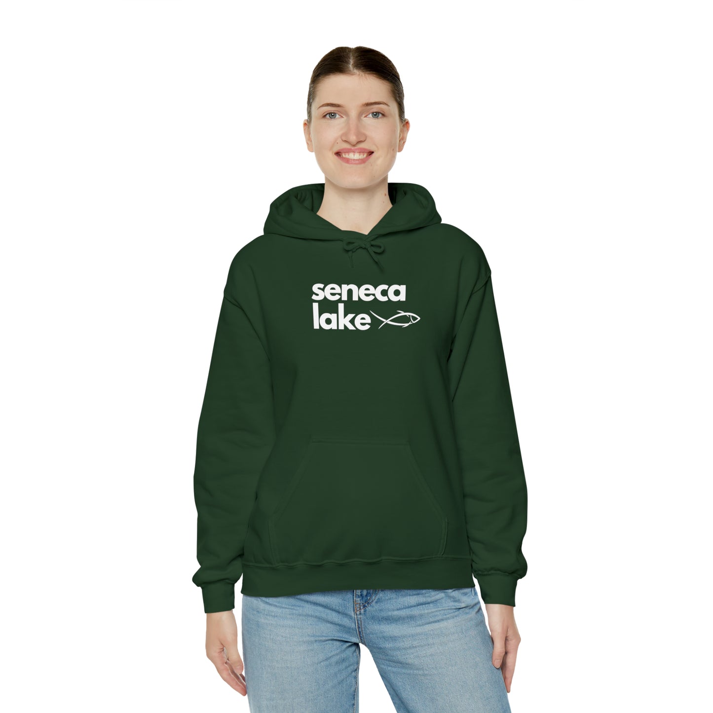 Seneca Lake Simple Fish Unisex Hoodie