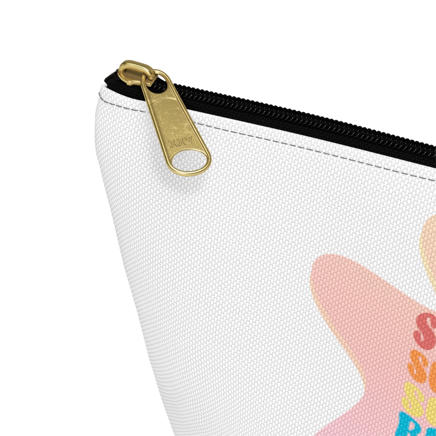 Sunrise, Sunburn, Sunset, Repeat accessory bag in pink and white