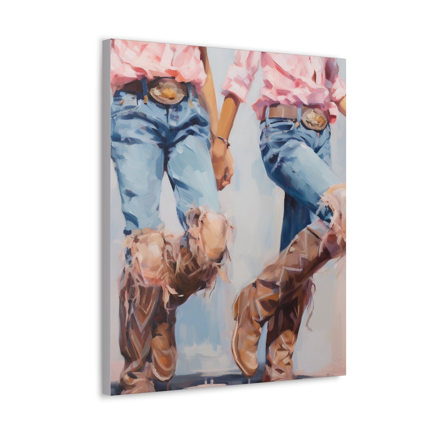 Coastal Cowgirl, Coastal Wall Decor, Cowgirl Companions: Sandy Strolls by the Sea canvas, various sizes