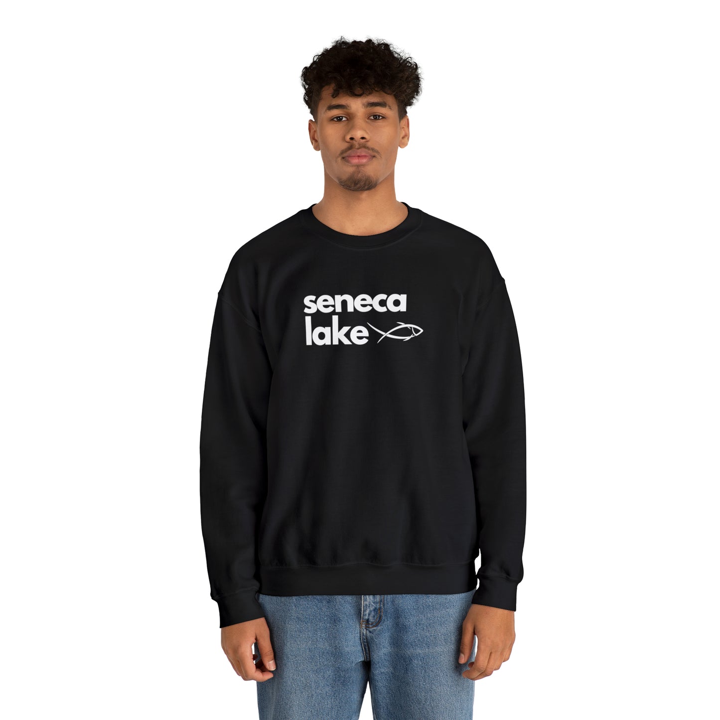 Seneca Lake Simple Fish Crewneck Sweatshirt