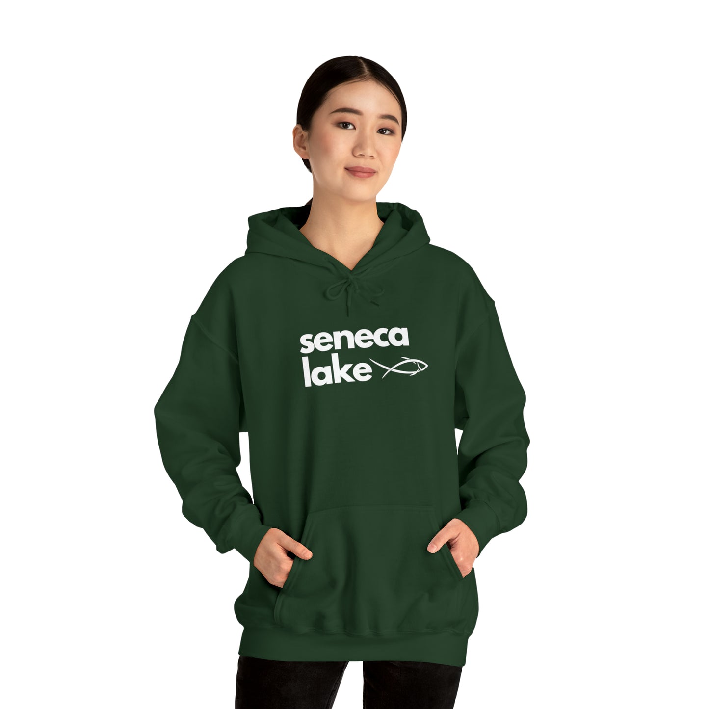 Seneca Lake Simple Fish Unisex Hoodie