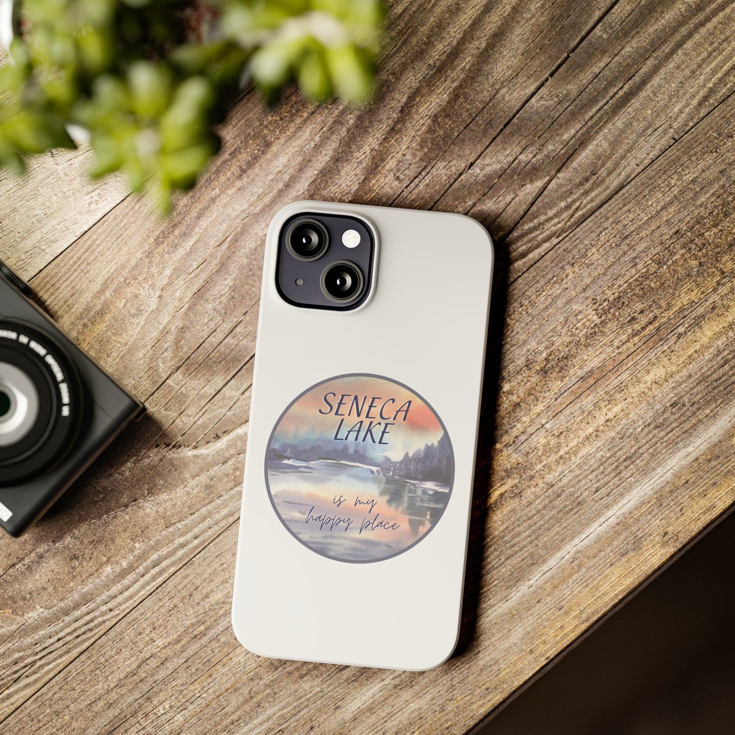 iPhone Slim Cases - Seneca Lake is My Happy Place watercolors