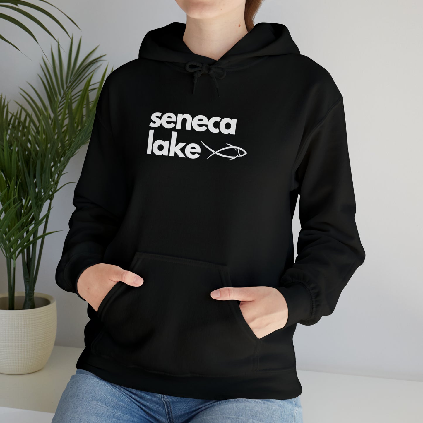 Seneca Lake Simple Fish Unisex Hoodie