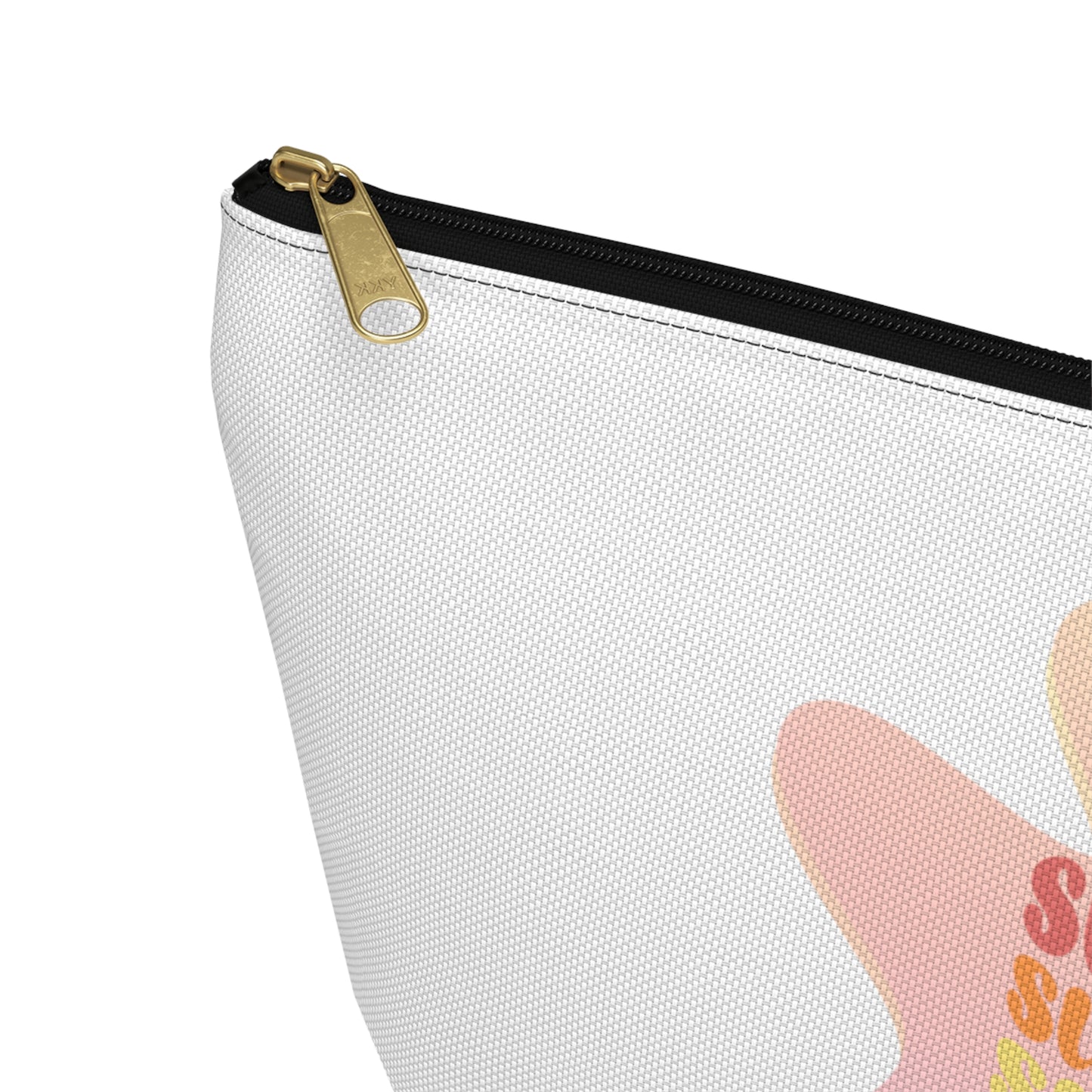 Sunrise, Sunburn, Sunset, Repeat accessory bag in pink and white