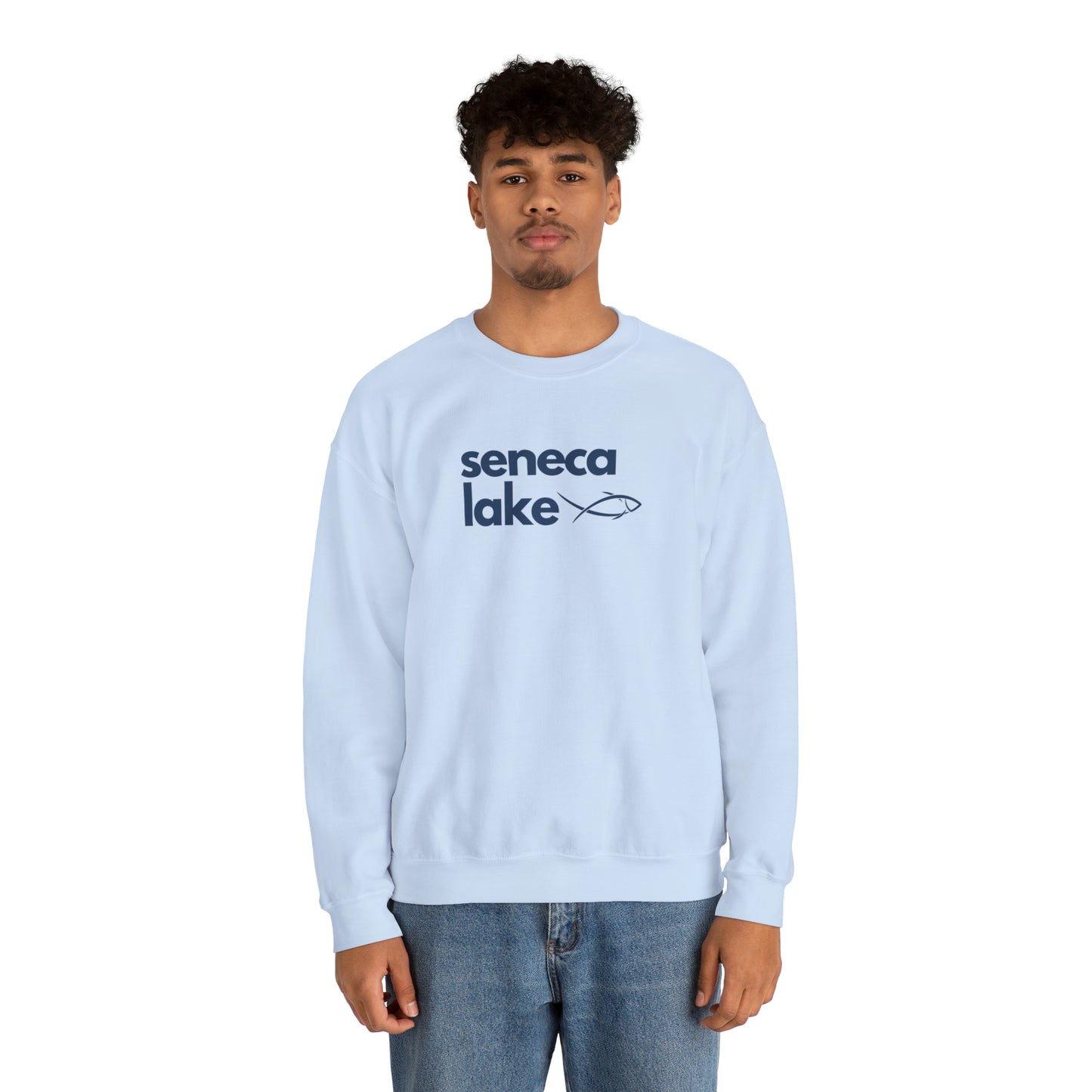 Seneca Lake Simple Fish Crewneck Sweatshirt