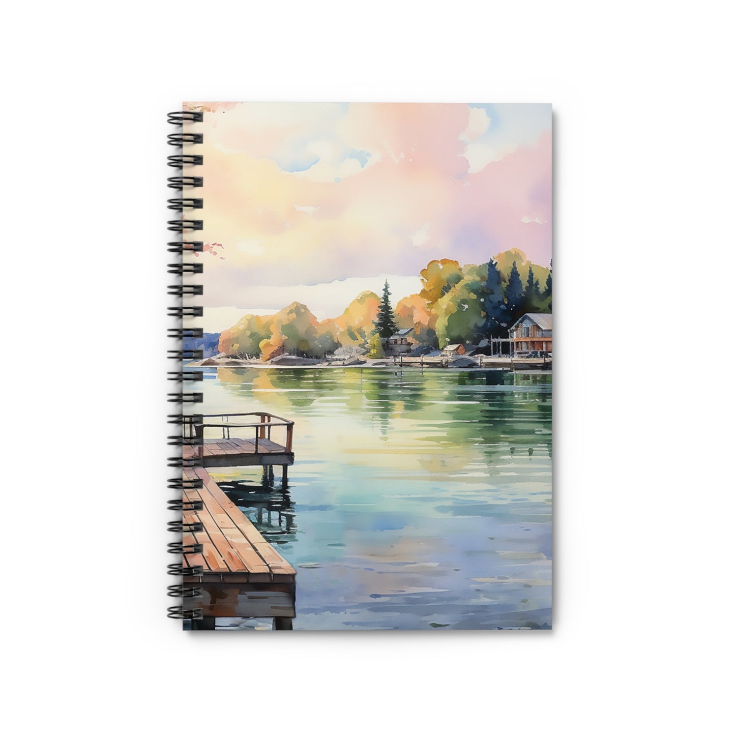 Lakeside Dreams: Journal of Tranquil Reflections Spiral Notebook - Ruled Line