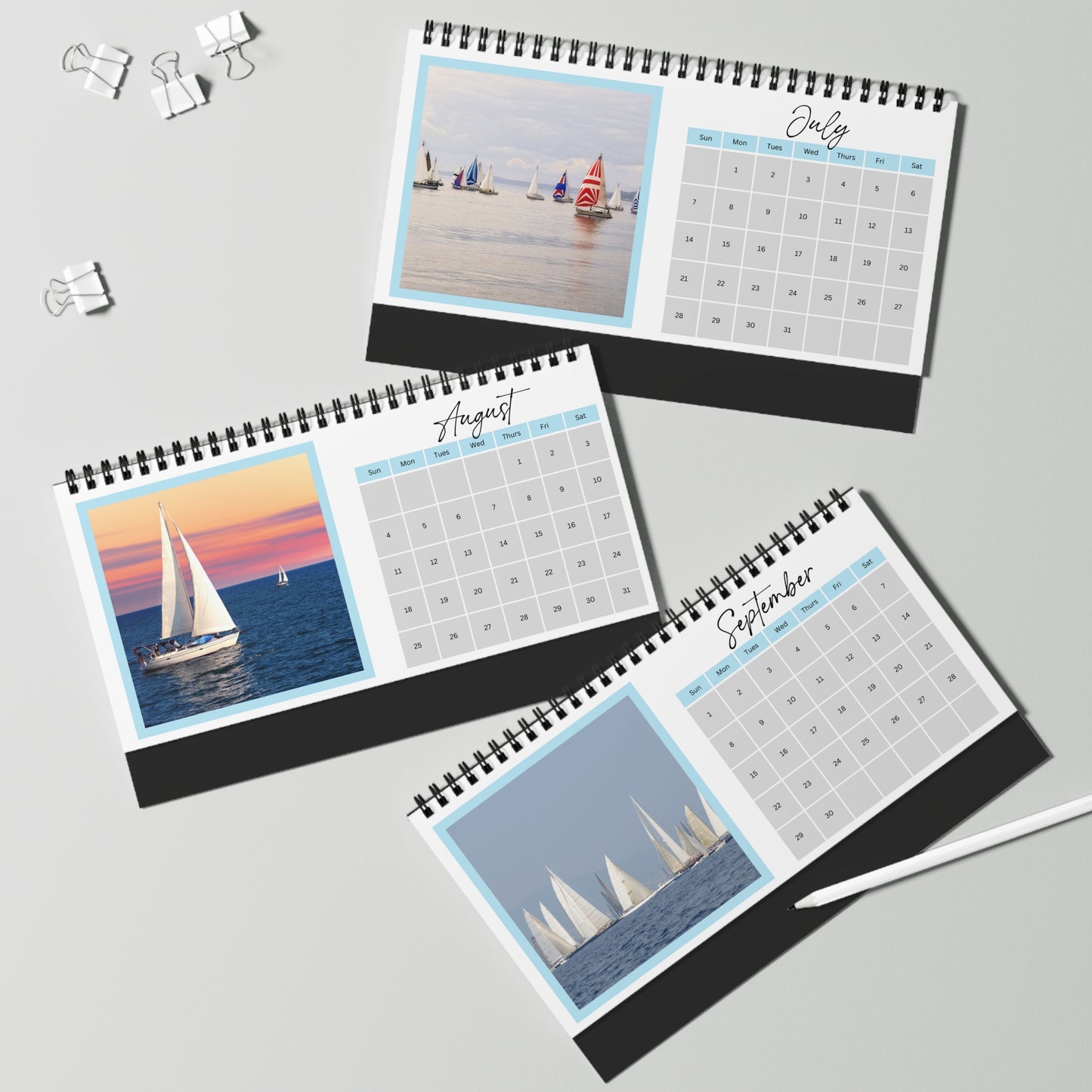 Sailing through the Year: A Sailboat Adventure 2024 Desk Calendar