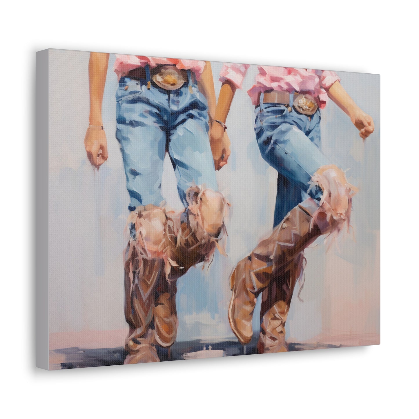 Coastal Cowgirl, Coastal Wall Decor, Cowgirl Companions: Sandy Strolls by the Sea canvas, various sizes