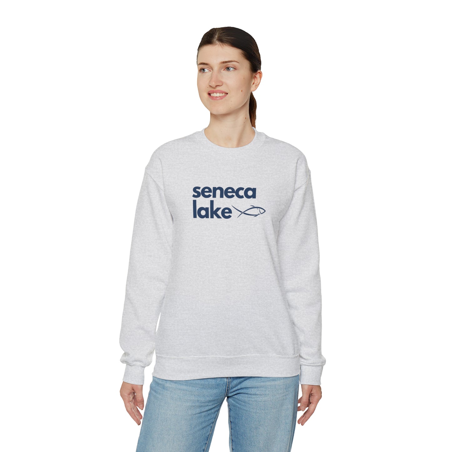 Seneca Lake Simple Fish Crewneck Sweatshirt