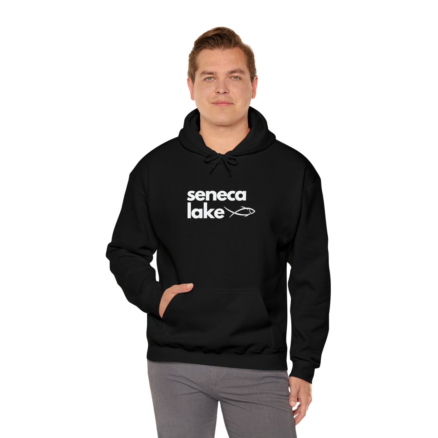 Seneca Lake Simple Fish Unisex Hoodie