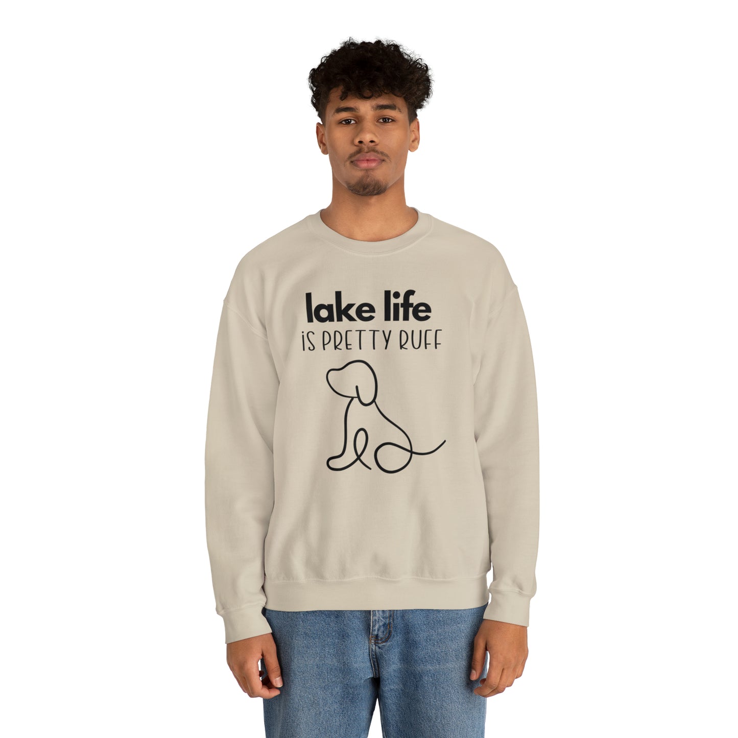 Lake Sweatshirt, Crewneck Sweatshirt, Lake life is Pretty Ruff, lake dog sweatshirt