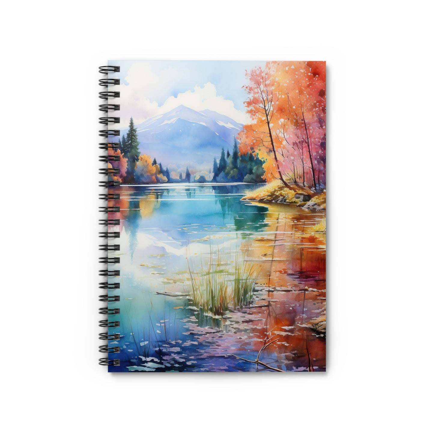 Colorful Lakeside Reflections Spiral Notebook - Ruled Line