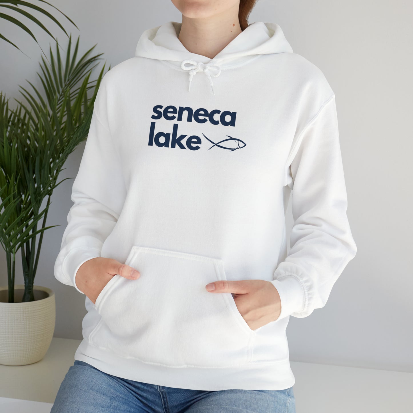 Seneca Lake Simple Fish Unisex Hoodie