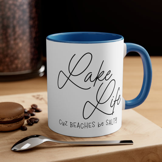 Lake Life coffee mug, interior accent Coffee Mug, 11oz coffee mug