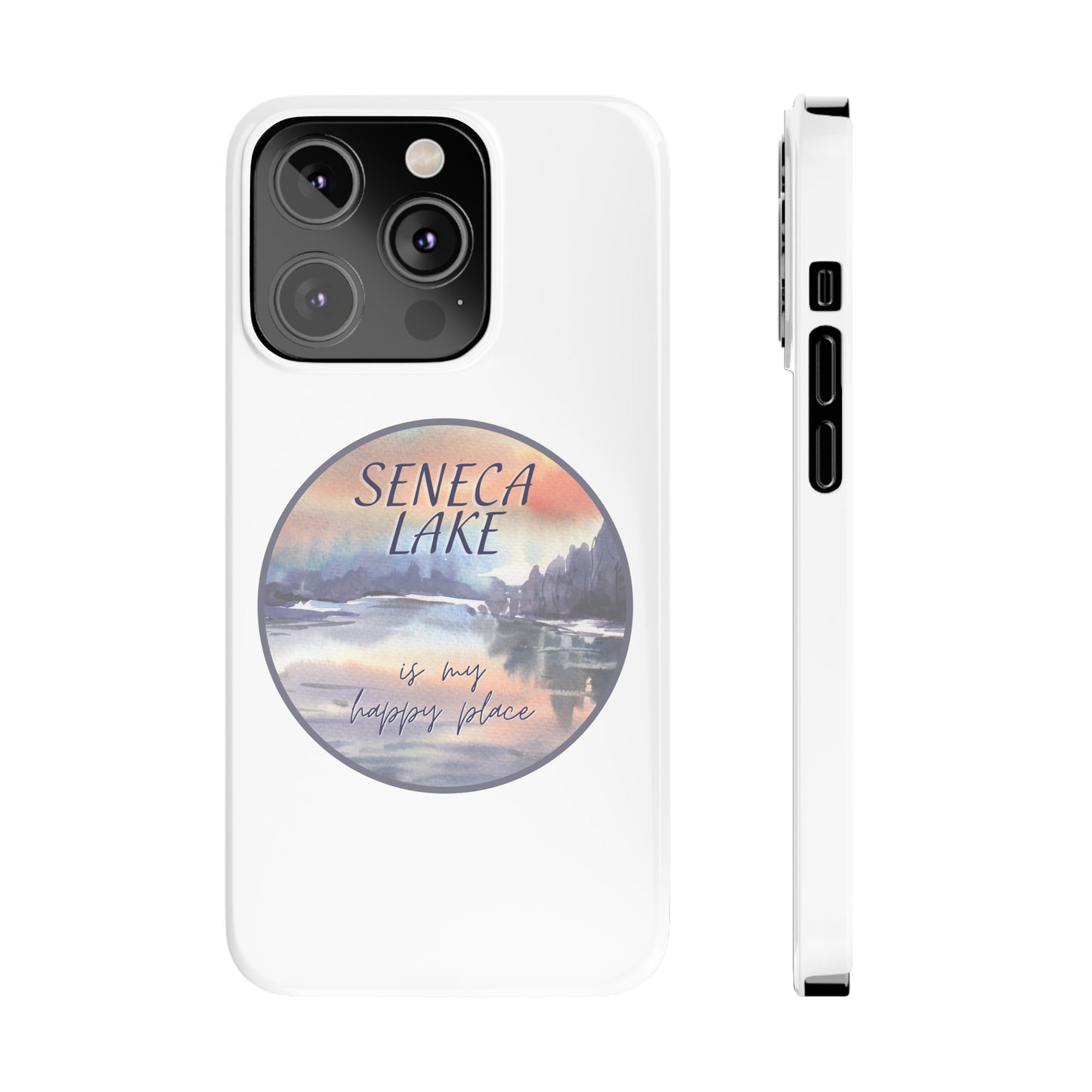 iPhone Slim Cases - Seneca Lake is My Happy Place watercolors