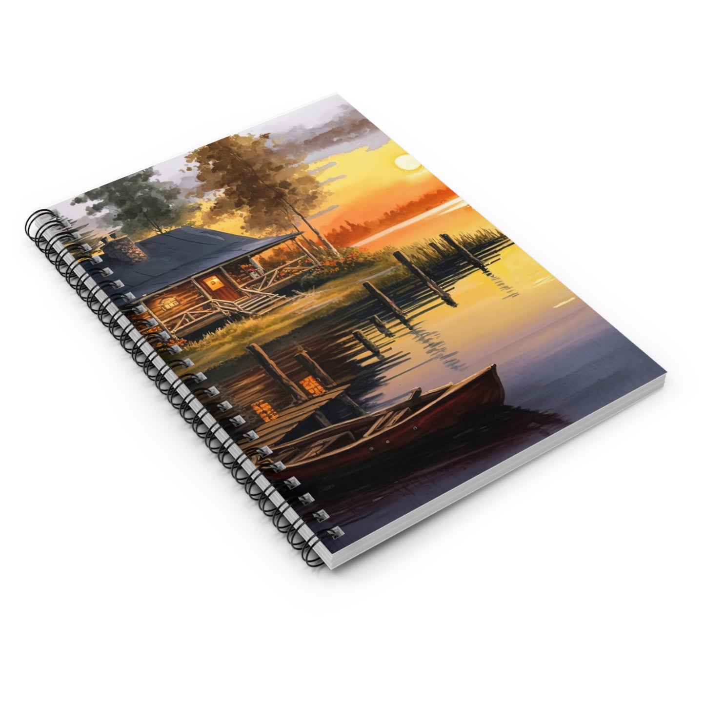 Log Cabin Reflections Spiral Notebook - Ruled Line