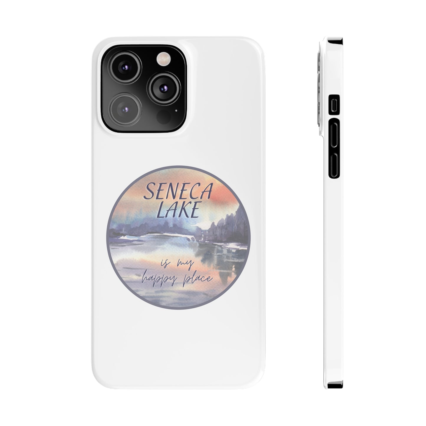 iPhone Slim Cases - Seneca Lake is My Happy Place watercolors