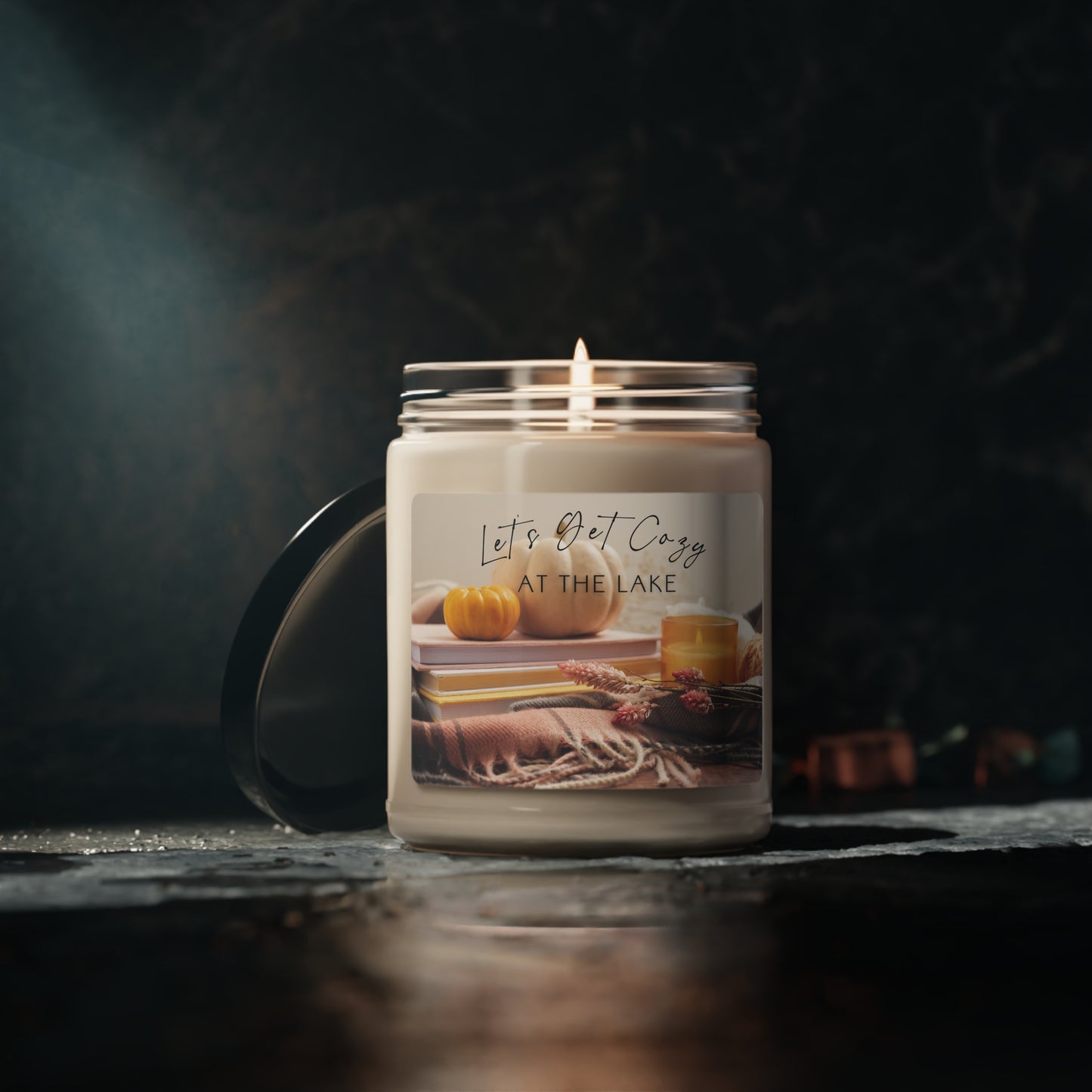 Let's Get Cozy at the Lake Scented Candle, 9oz, the perfect complement to autumn