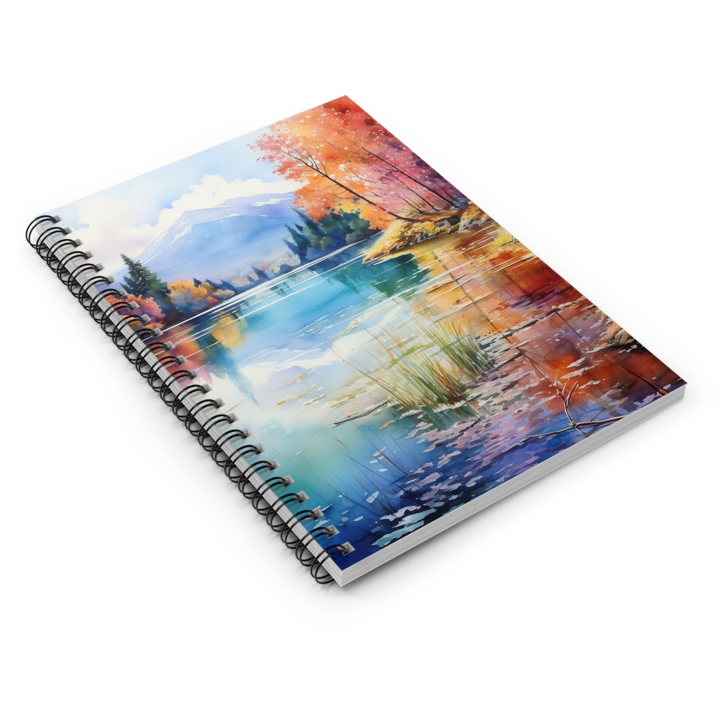 Colorful Lakeside Reflections Spiral Notebook - Ruled Line