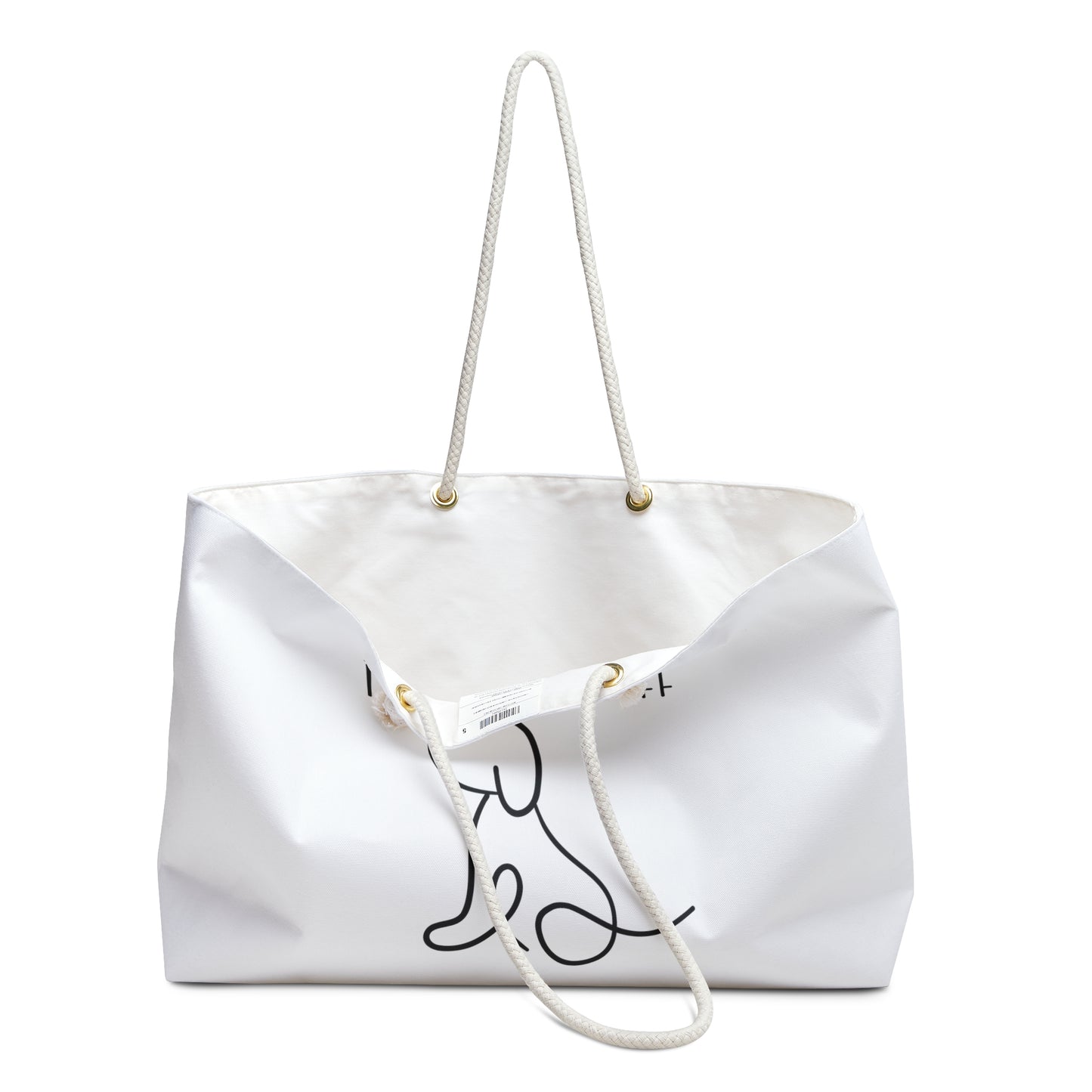 Lake Life is Pretty Ruff Weekender Bag, featuring an adorable pup line drawing in black with lettering above it