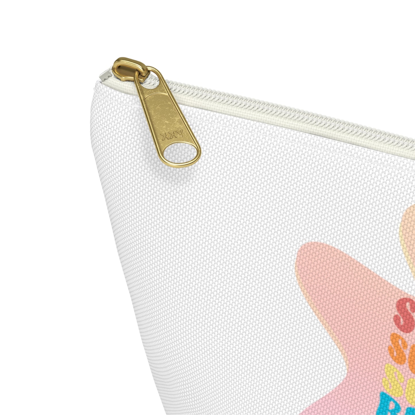 Sunrise, Sunburn, Sunset, Repeat accessory bag in pink and white