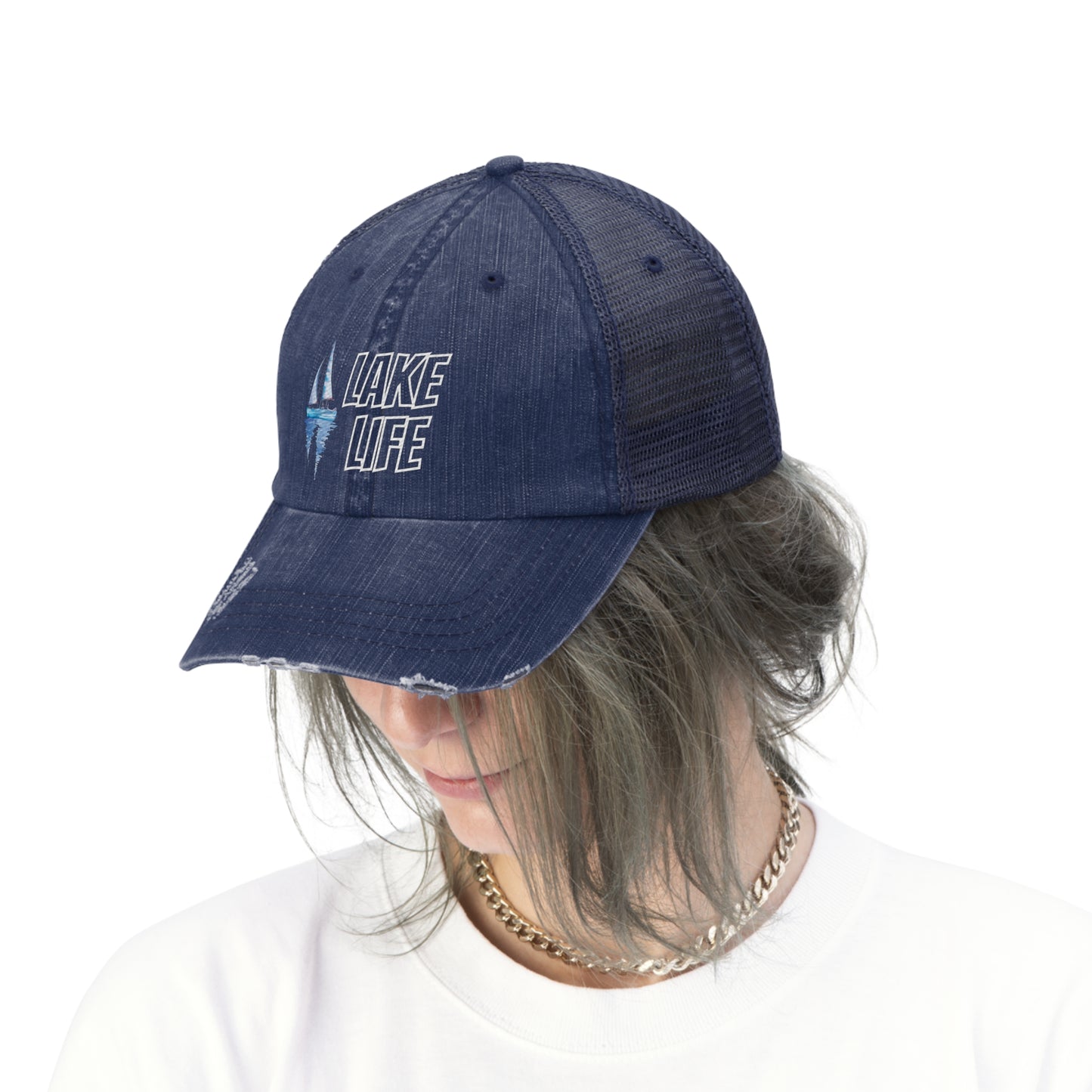 Lake Life Sailboat Unisex Trucker Hat