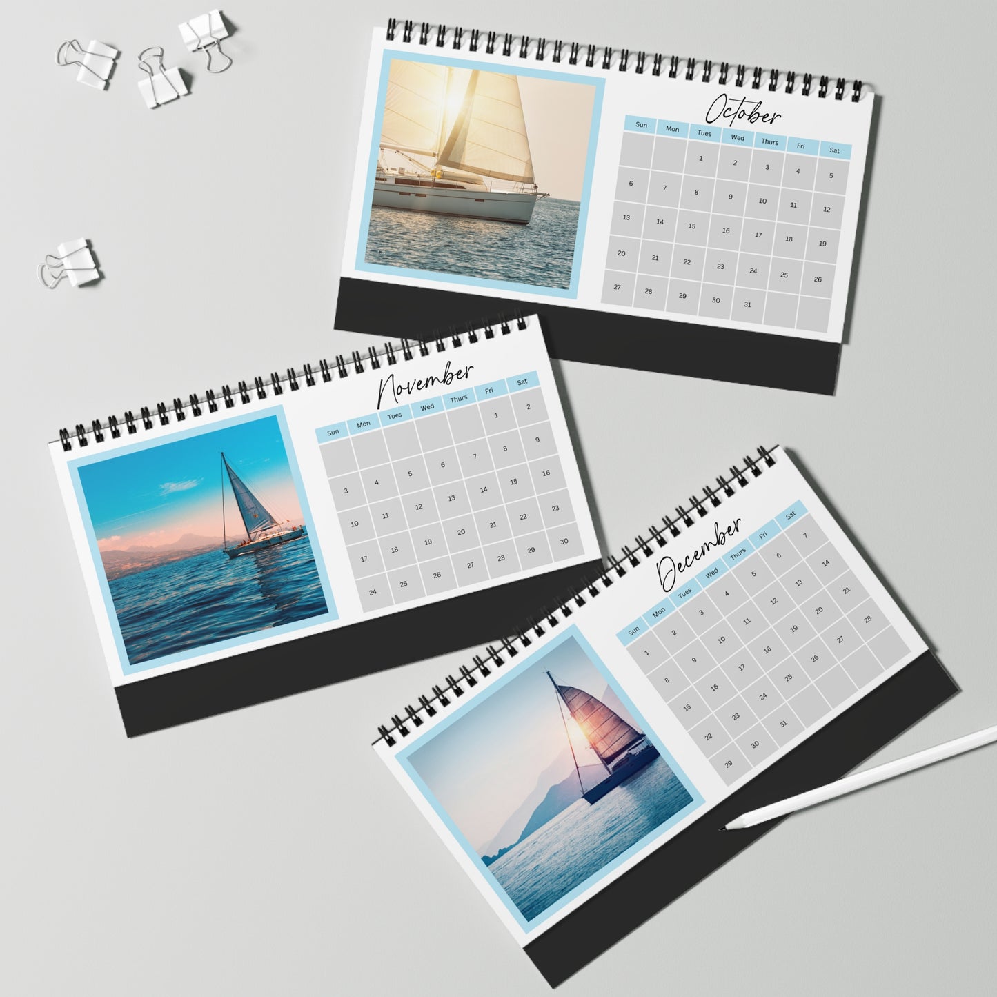 Sailing through the Year: A Sailboat Adventure 2024 Desk Calendar