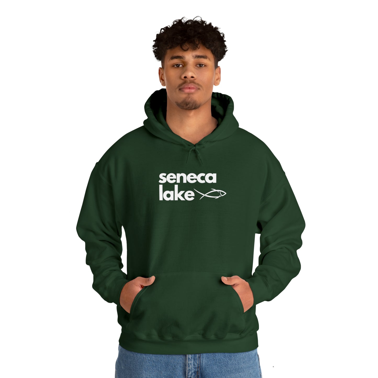 Seneca Lake Simple Fish Unisex Hoodie