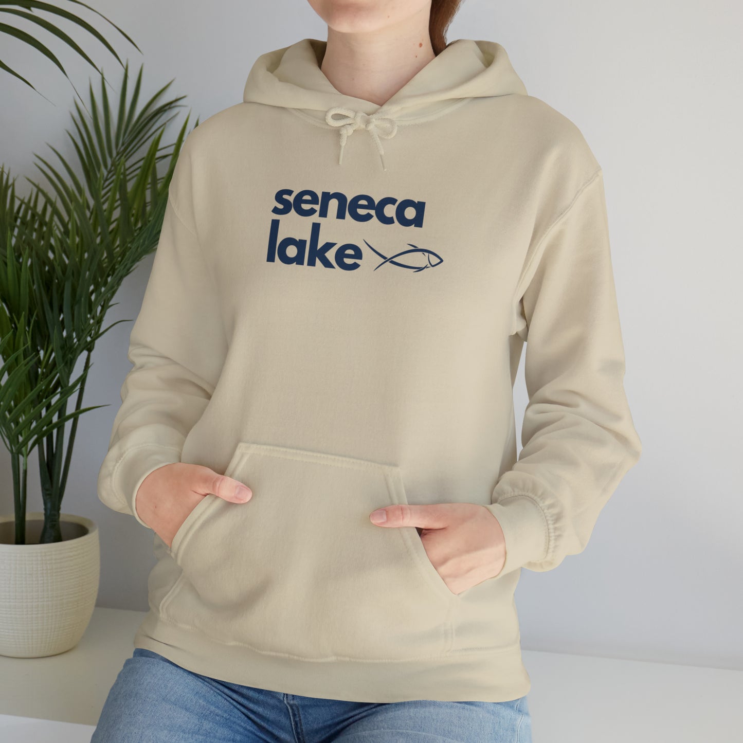 Seneca Lake Simple Fish Unisex Hoodie