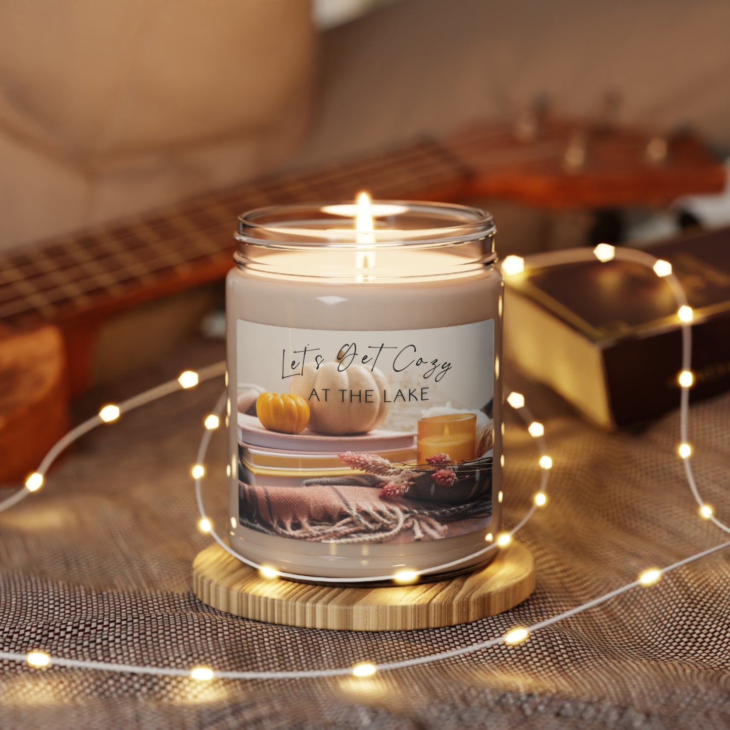 Let's Get Cozy at the Lake Scented Candle, 9oz, the perfect complement to autumn